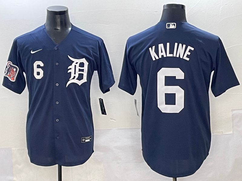 Men 2025 Detroit Tigers #6 Kaline Dark Blue Game Nike MLB Jersey style 4->detroit tigers->MLB Jersey